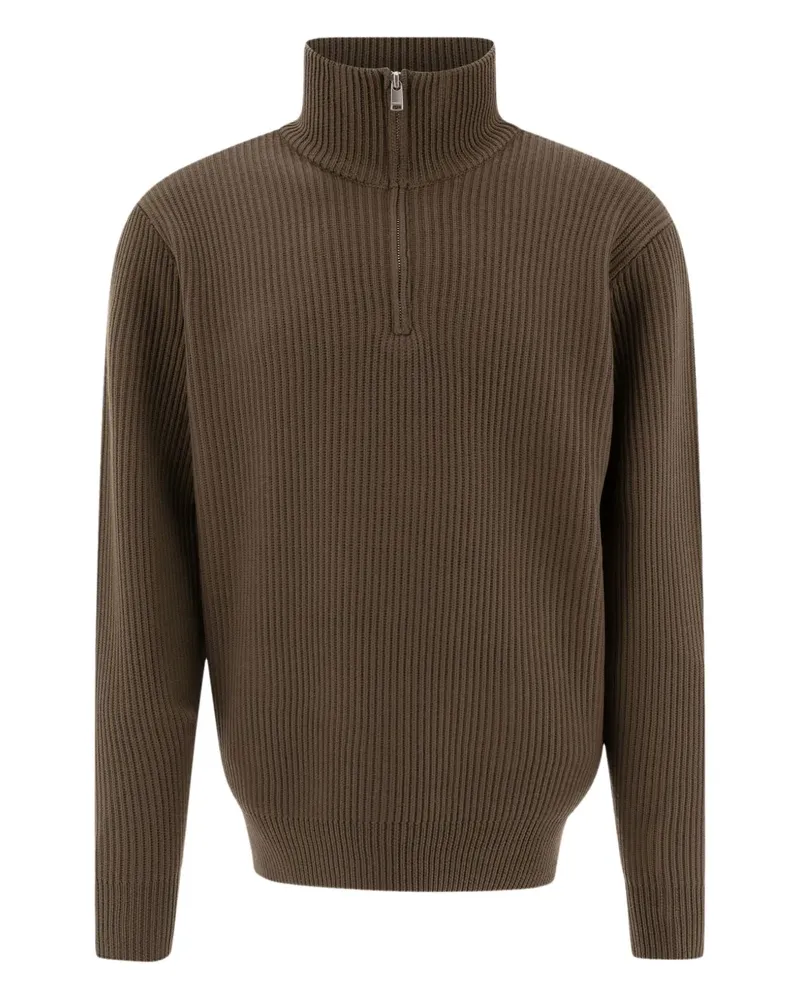 nonnative Gerippter Pullover mit Reißverschluss - Braun Braun