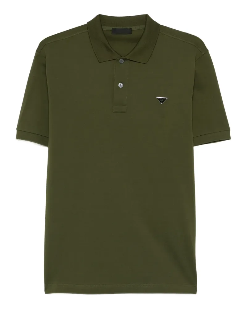 Prada Poloshirt mit Triangel-Logo - Grün Grün