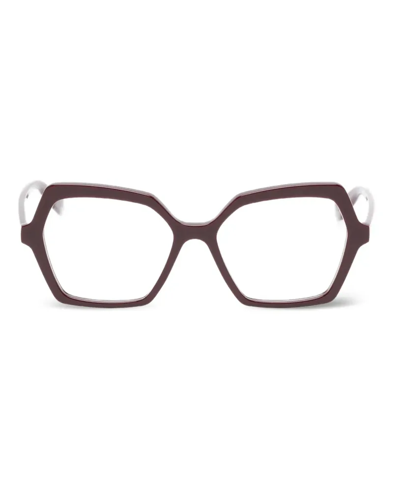 Alexander McQueen Brille mit geometrischem Gestell - Rot Rot