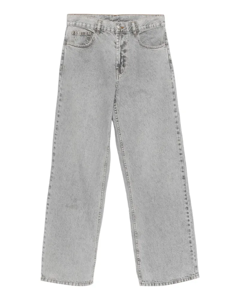 Palm Angels logo-print wide-leg jeans - Grau Grau