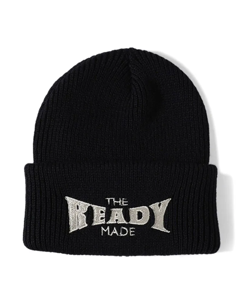 READYMADE Beanie mit Logo-Stickerei - Schwarz Schwarz