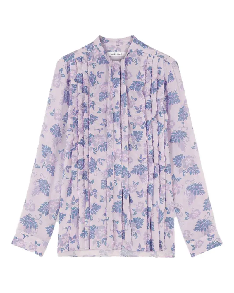 Kitsuné floral pussy-bow top - Violett Violett