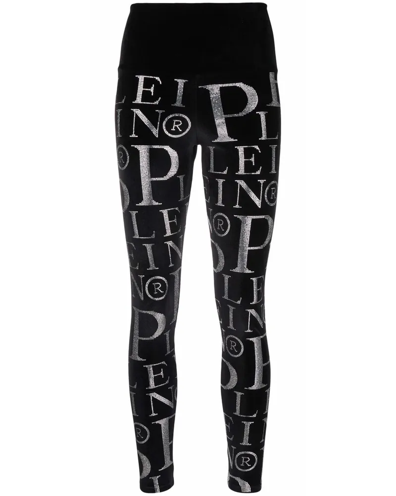 Philipp Plein Leggings mit Logo-Print - Schwarz Schwarz