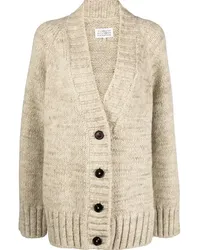 Maison Margiela Botanical Dye Cardigan mit V-Ausschnitt Nude