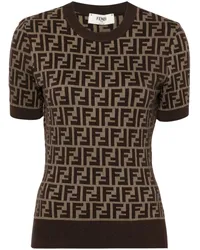 Fendi Gestricktes Top mit FF-Motiv Braun