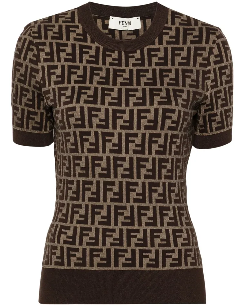 Fendi Gestricktes Top mit FF-Motiv - Braun Braun