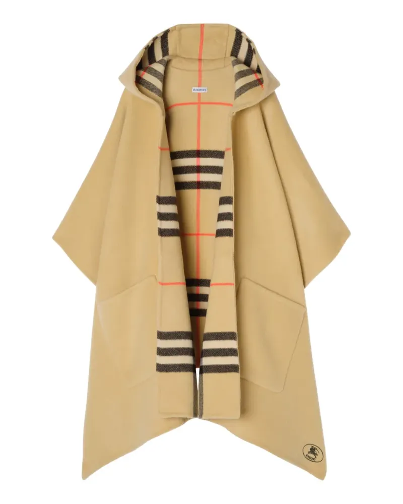 Burberry Kariertes Cape mit Kapuze - Nude Nude