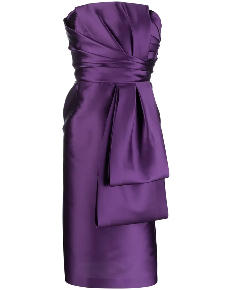 Alberta Ferretti Asymmetrisches Midikleid mit Schleifendetail - Violett Violett