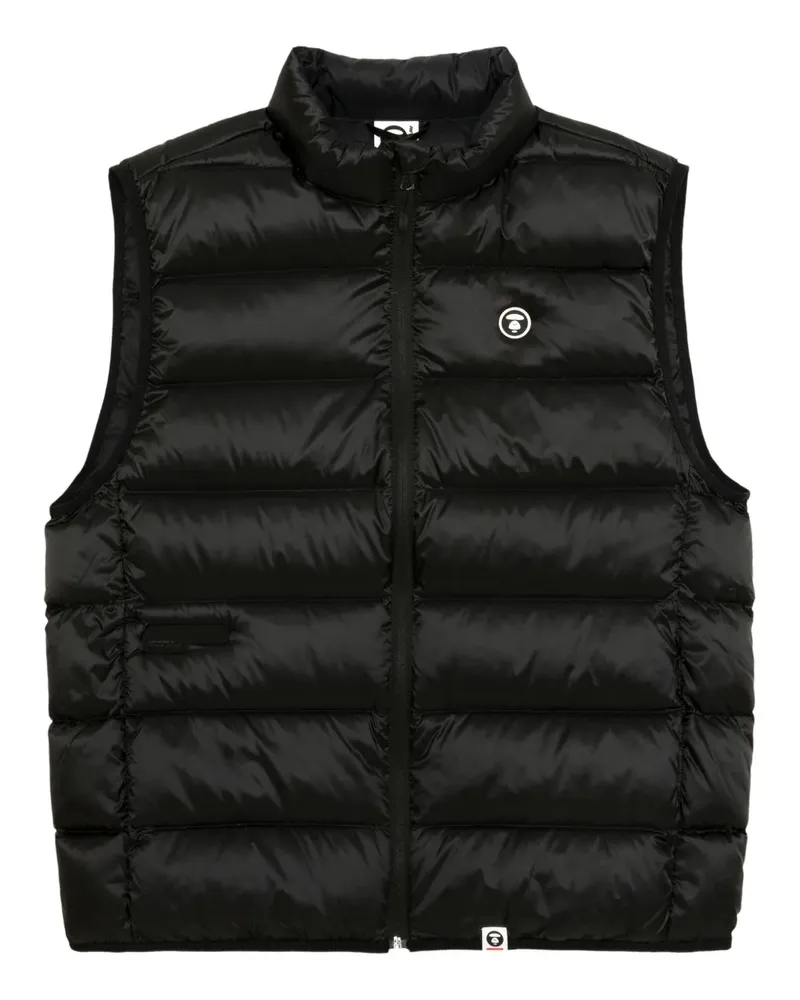 BAPE Moonface Daunenweste mit Logo - Schwarz Schwarz