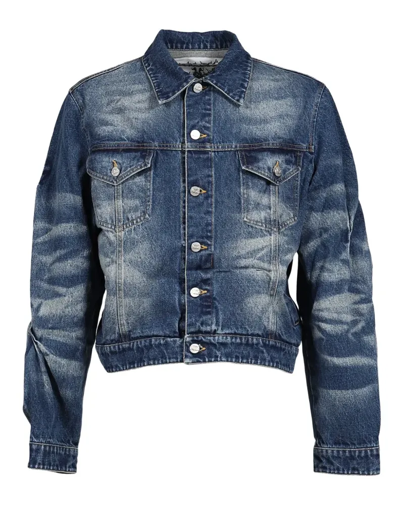 Natasha Zinko treated cropped denim jacket - Blau Blau
