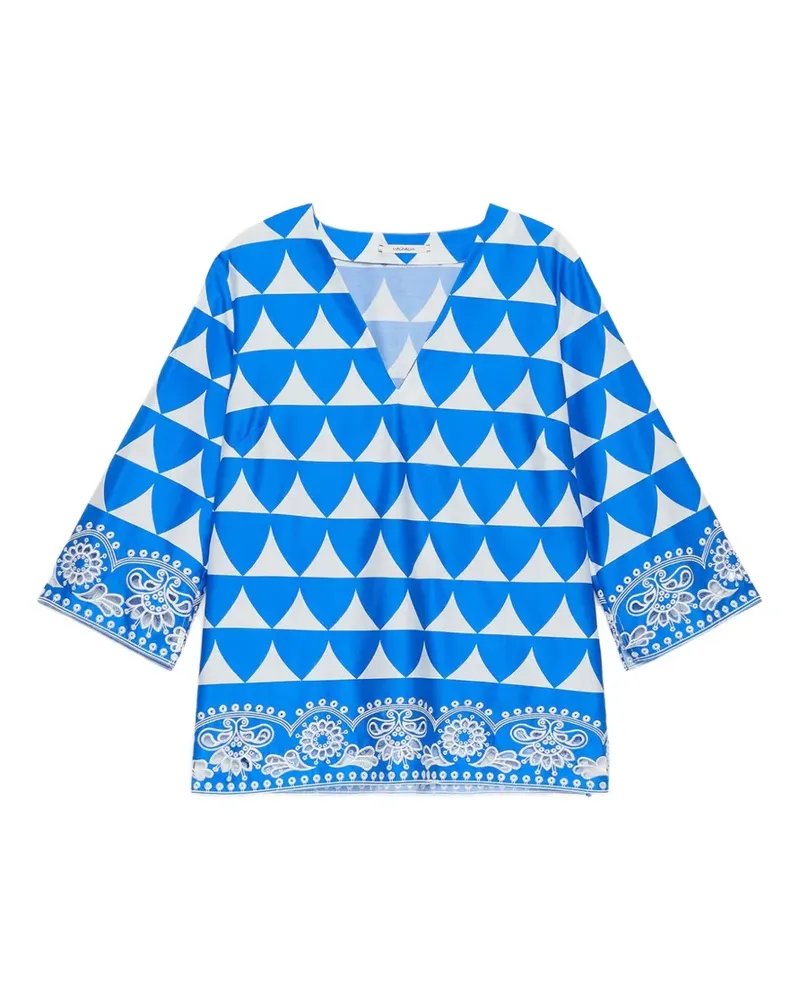 Maliparmi Bluse mit V-Ausschnitt - Blau Blau