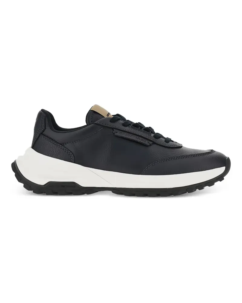 Emporio Armani Sneakers aus gekörntem Leder - Blau Blau