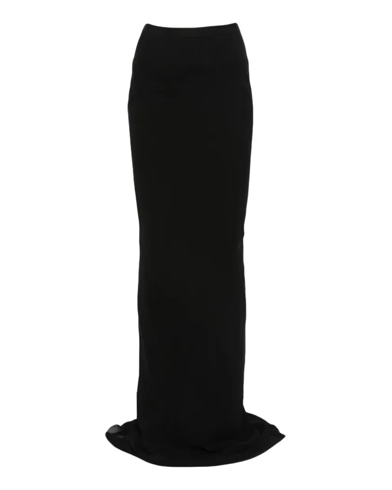 Rick Owens ribbed long maxi skirt - Schwarz Schwarz