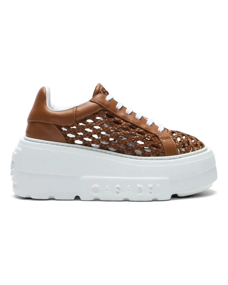 Casadei Nexus Versilia woven platform sneakers - Braun Braun