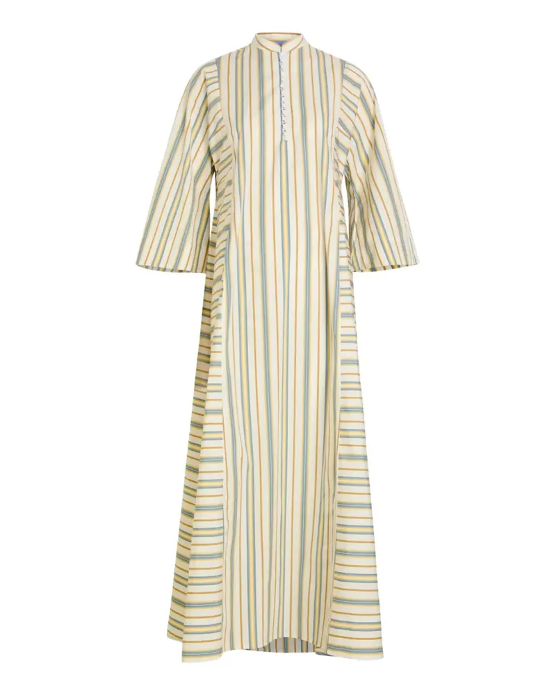 Thierry Colson Rachel striped band-collar dress - Gelb Gelb