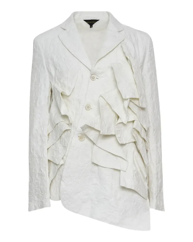 Comme des Garçons ruffled brocade-texture blazer - Nude Nude