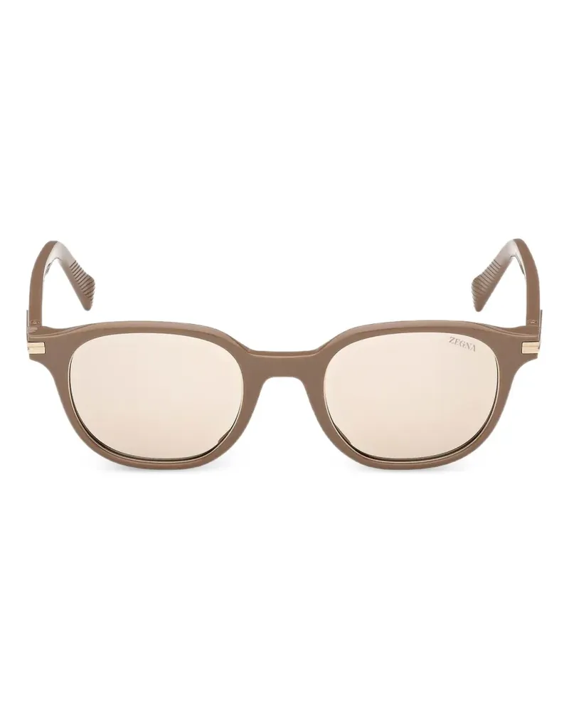 Ermenegildo Zegna round-frame sunglasses - Nude Nude