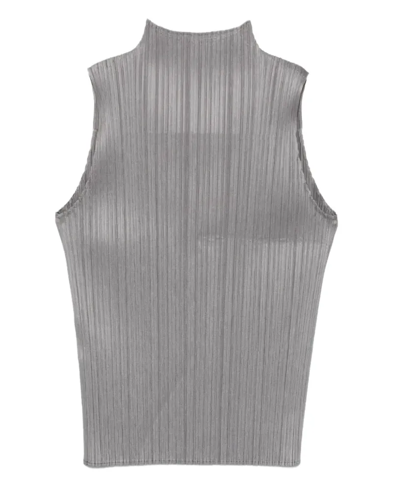 Issey Miyake Plissiertes Top - Grau Grau