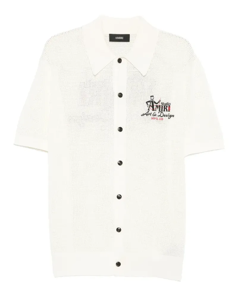 Amiri Studio logo-embroidered shirt - Nude Nude