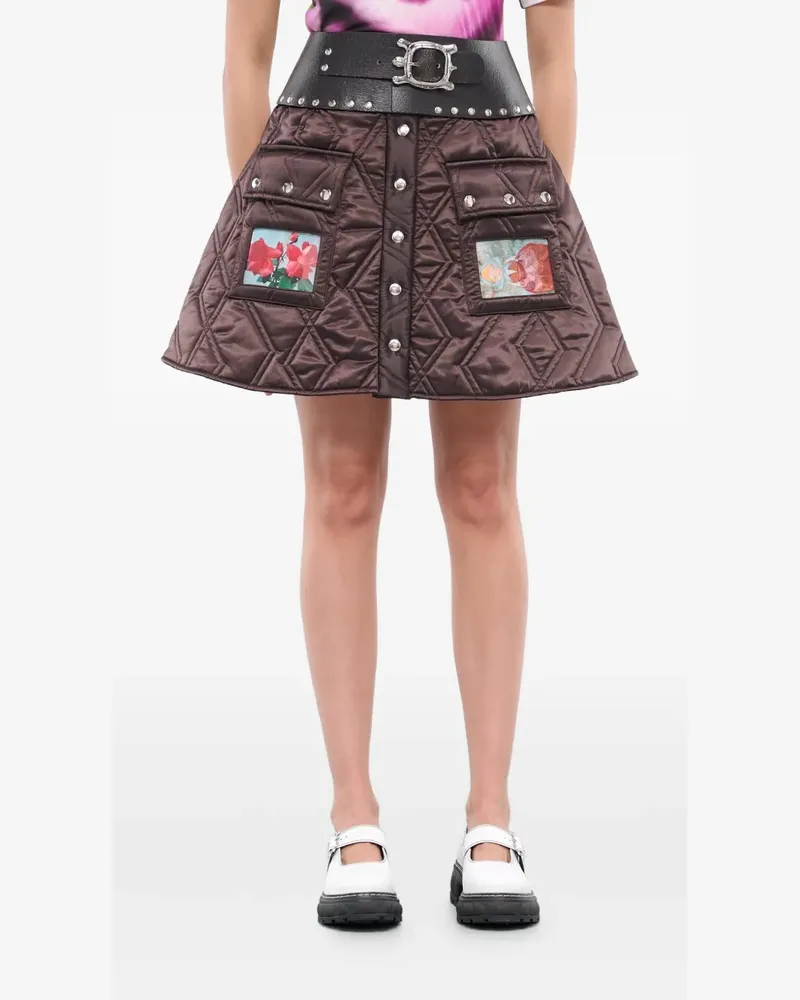 CHOPOVA LOWENA Ridge Puffer mini skirt - Braun Braun