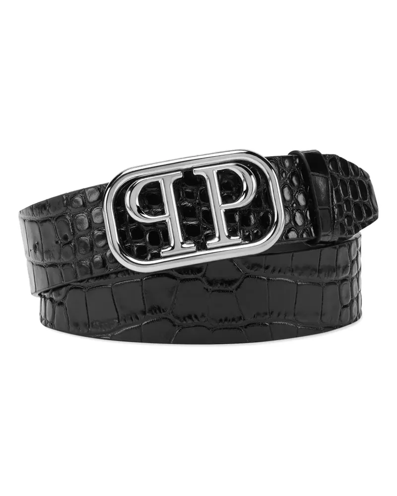 Philipp Plein Shiny Skull Gürtel - Schwarz Schwarz