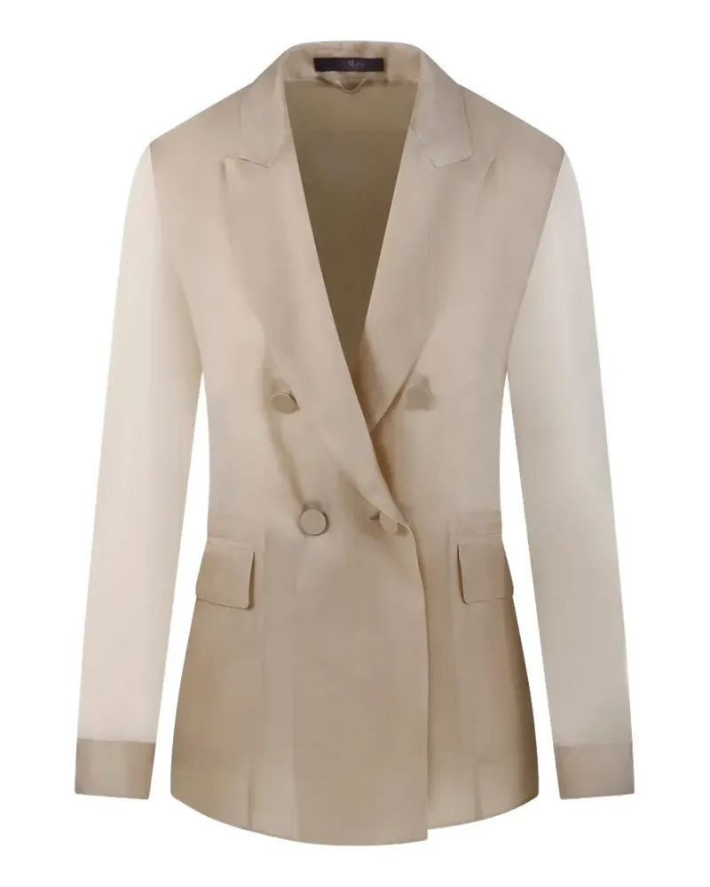 Max Mara double-breasted sheer-panel blazer - Nude Nude