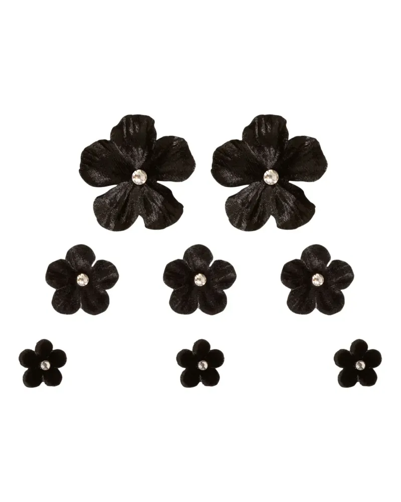 Jennifer Behr Viola Haarmagnete mit Blume - Schwarz Schwarz