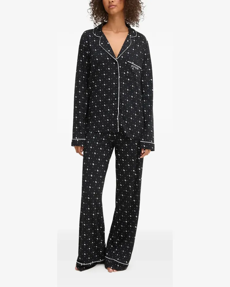 Guess Pyjama mit Polka Dot-Print - Schwarz Schwarz