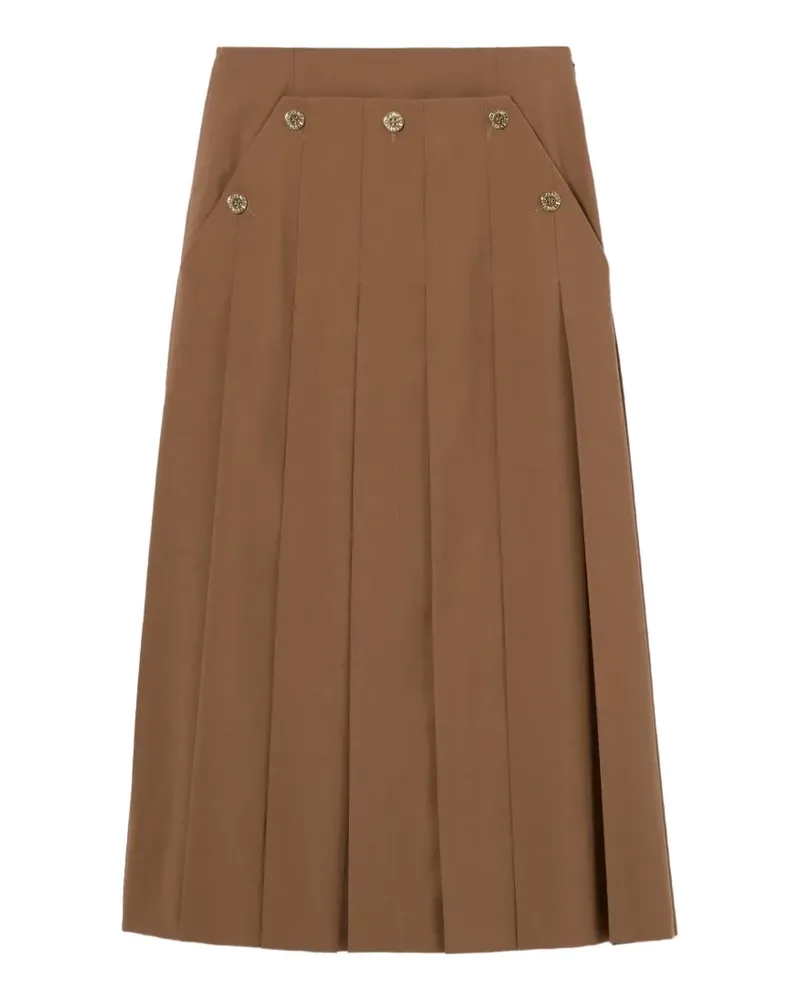 Claudie Pierlot Midirock mit Falten - Braun Braun