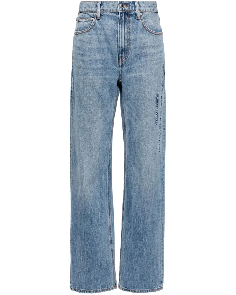 Alexander Wang Straight-Leg-Jeans mit Logo Blau