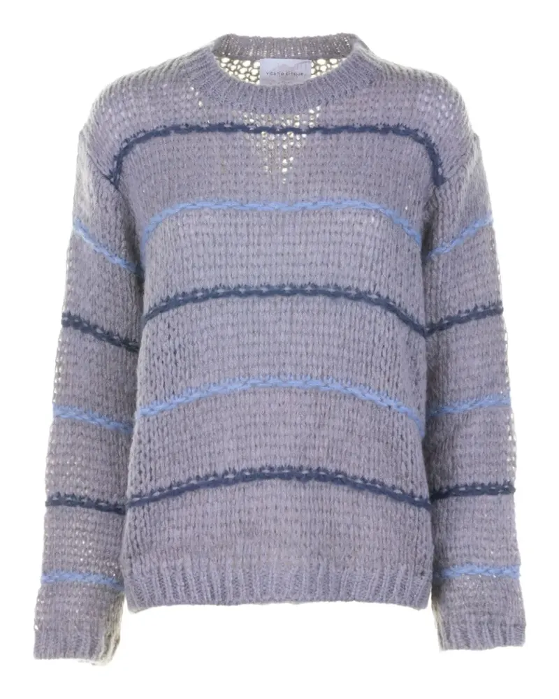 Vicario Cinque Gestreifter Pullover - Grau Grau
