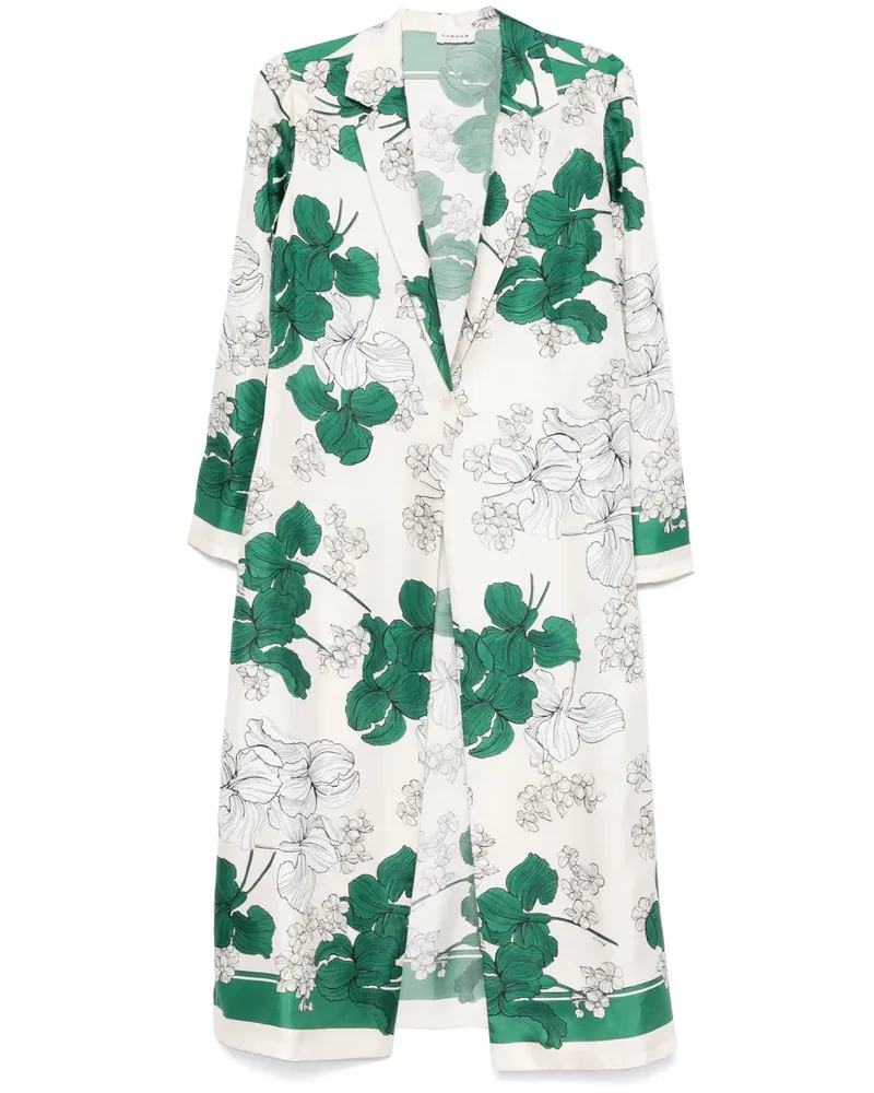 P.A.R.O.S.H. Mantel mit Blumen-Print - Weiß Weiß