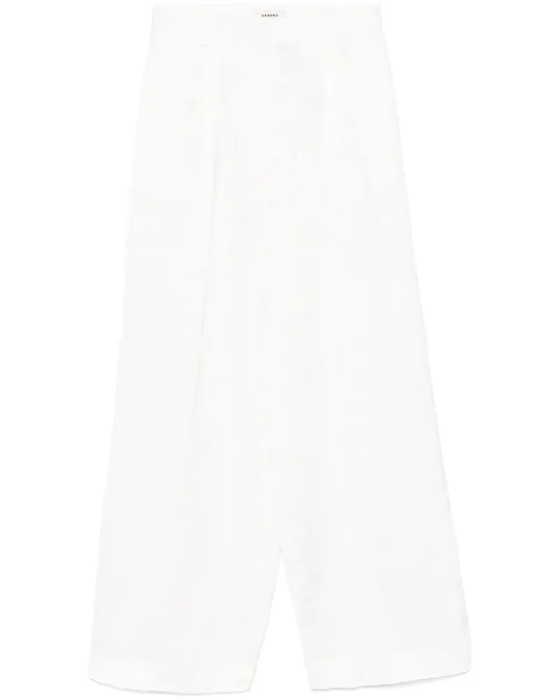 Sandro Jacquard-Hose mit Blumenmuster - Weiß Weiß