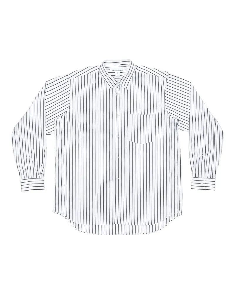 Comme des Garçons Gestreiftes Forever Hemd - Weiß Weiß