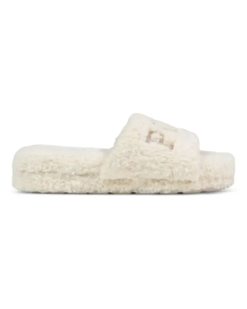 Ralph Lauren fleece logo-embroidered sandals - Nude Nude
