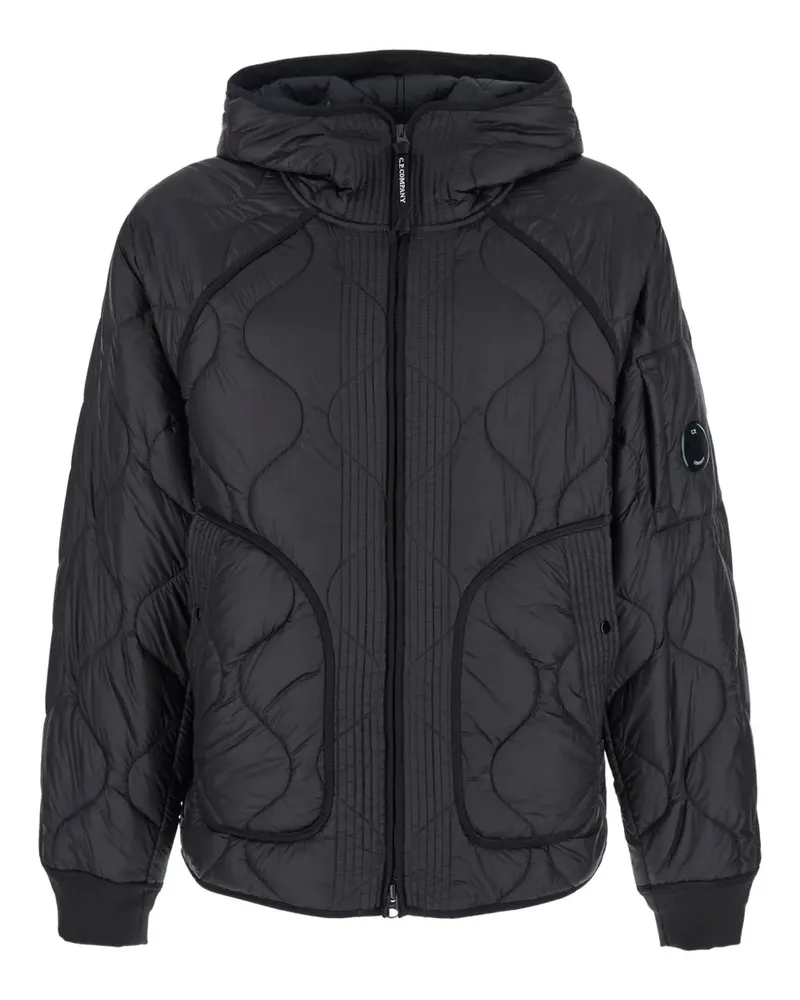 C.P. Company Gesteppte Kapuzenjacke - Schwarz Schwarz
