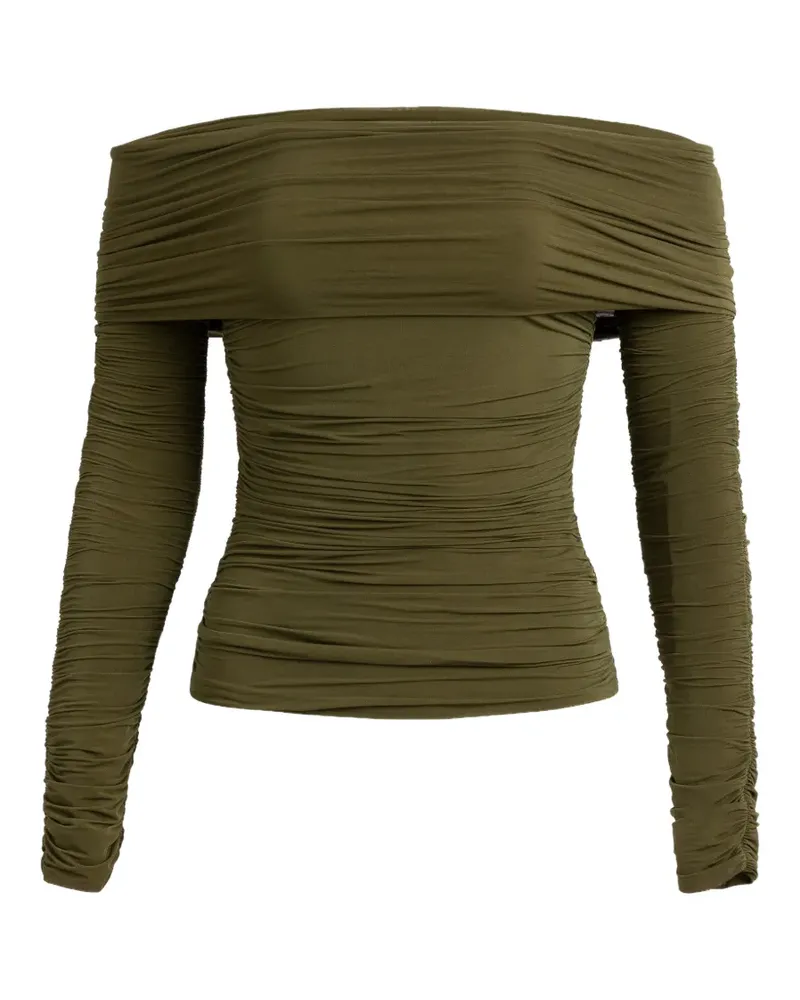 Silvia Tcherassi Estelle off-shoulder ruched jersey - Grün Grün