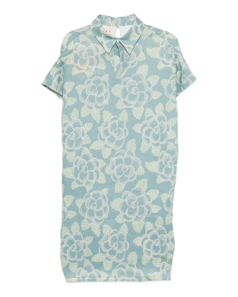 Marni floral collar dress - Blau Blau