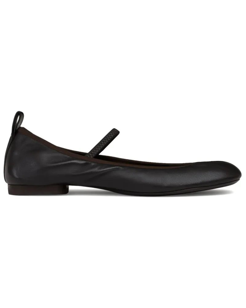 Christophe Lemaire Ballerinas mit eckiger Kappe Braun