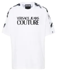 Versace Jeans T-Shirt mit Logo-Print Weiß