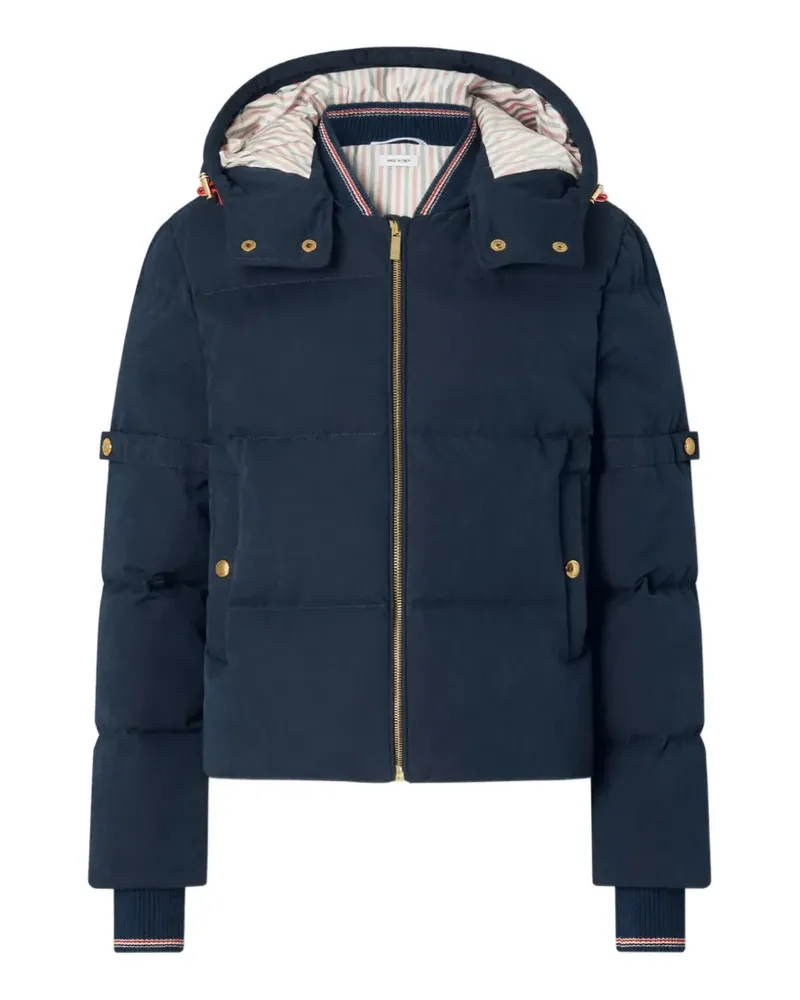 Thom Browne Daunenjacke aus gewachstem Tech-Leder - Blau Blau