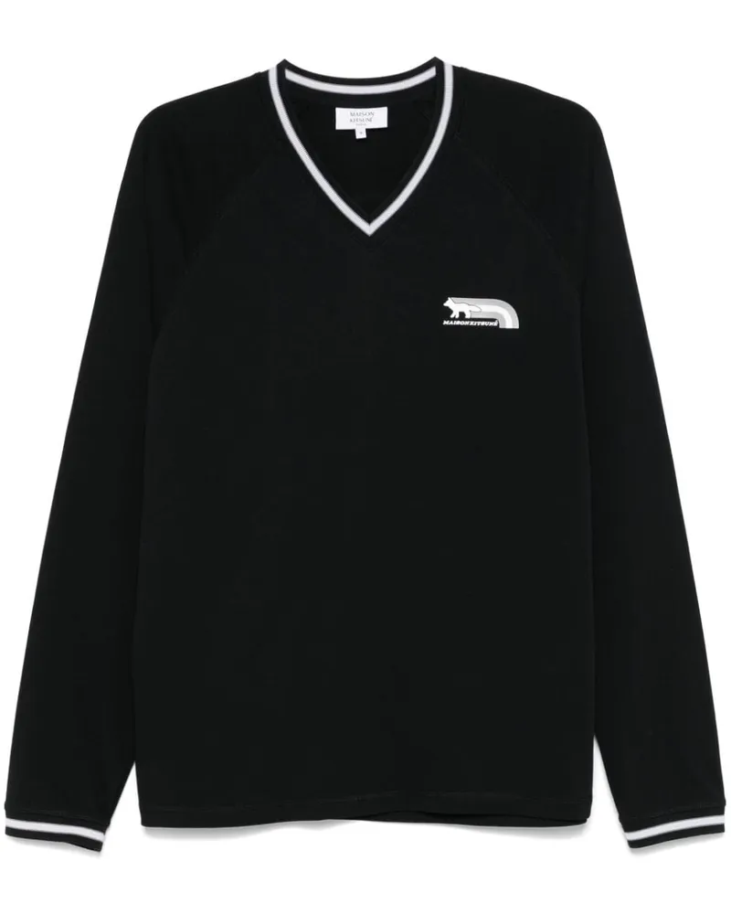 Kitsuné Flax Fox T-Shirt - Schwarz Schwarz