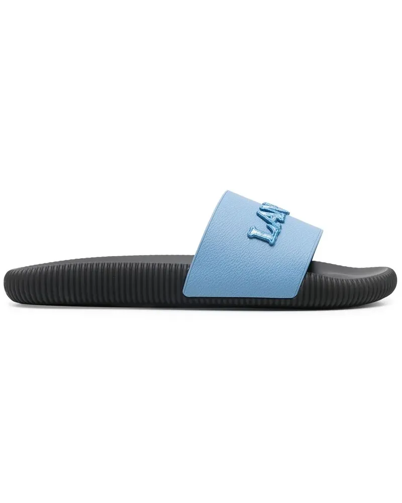 Lanvin Pantoletten mit Logo-Patch - Blau Blau