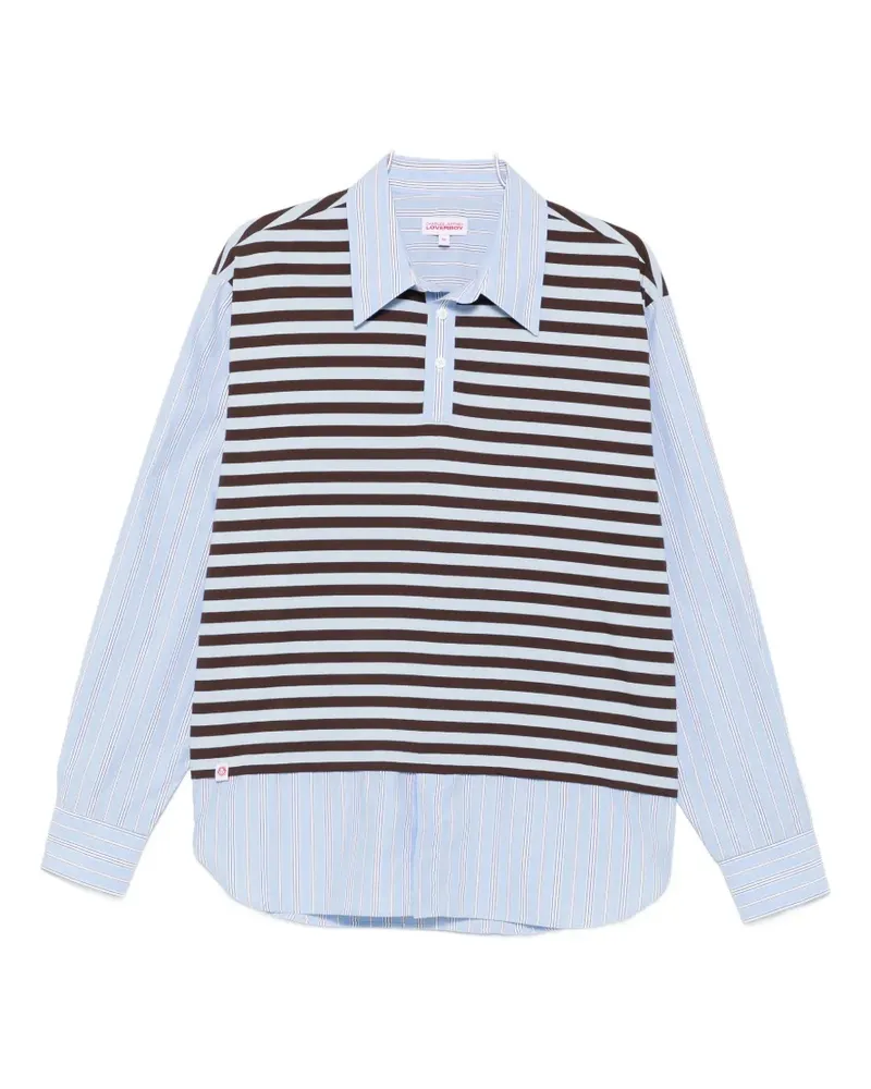 Charles Jeffrey Loverboy Merge striped cotton polo shirt - Blau Blau