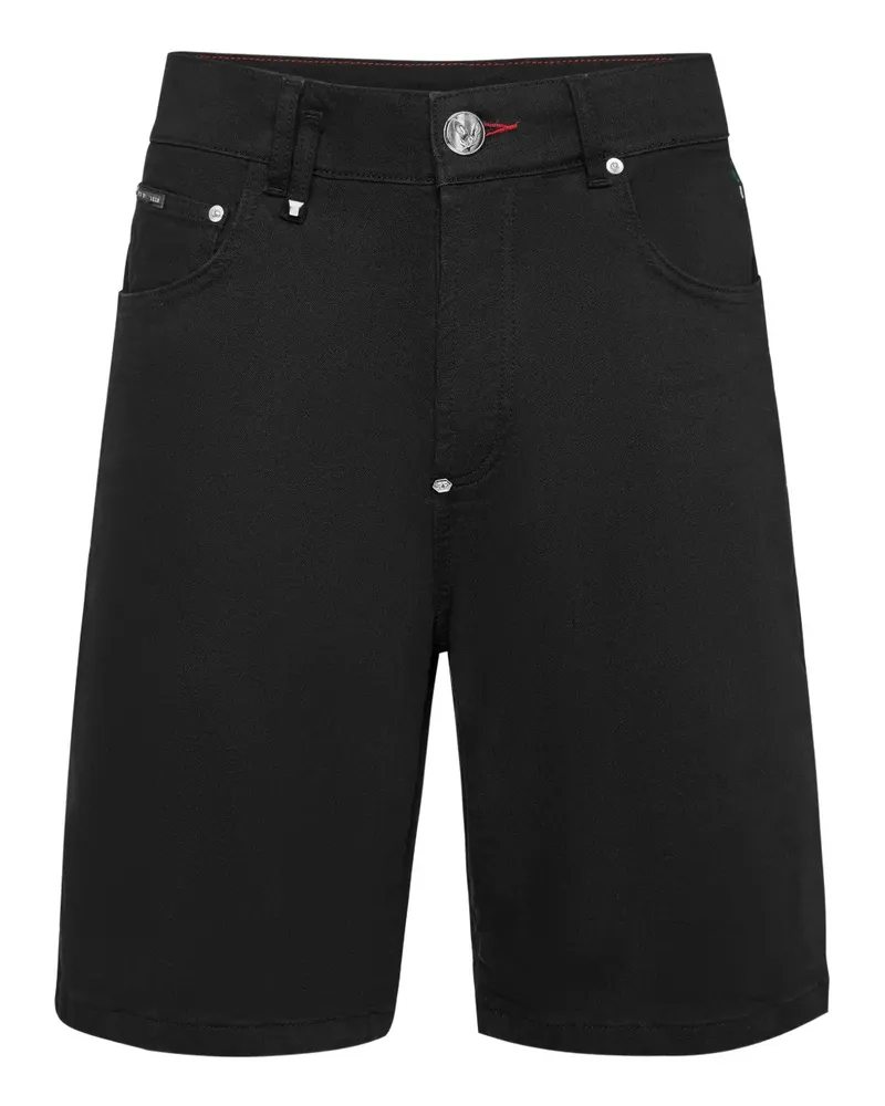 Philipp Plein Formentera Skulls Jeans-Shorts - Schwarz Schwarz