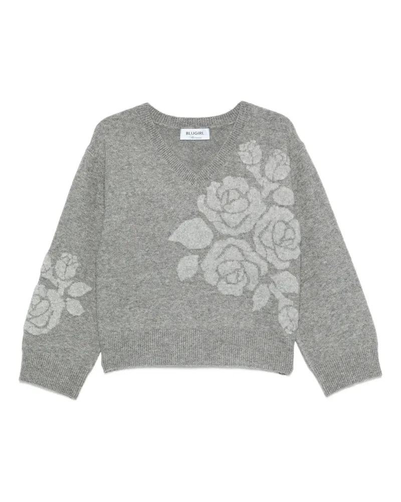 Blumarine Pullover mit Blumenmuster - Grau Grau