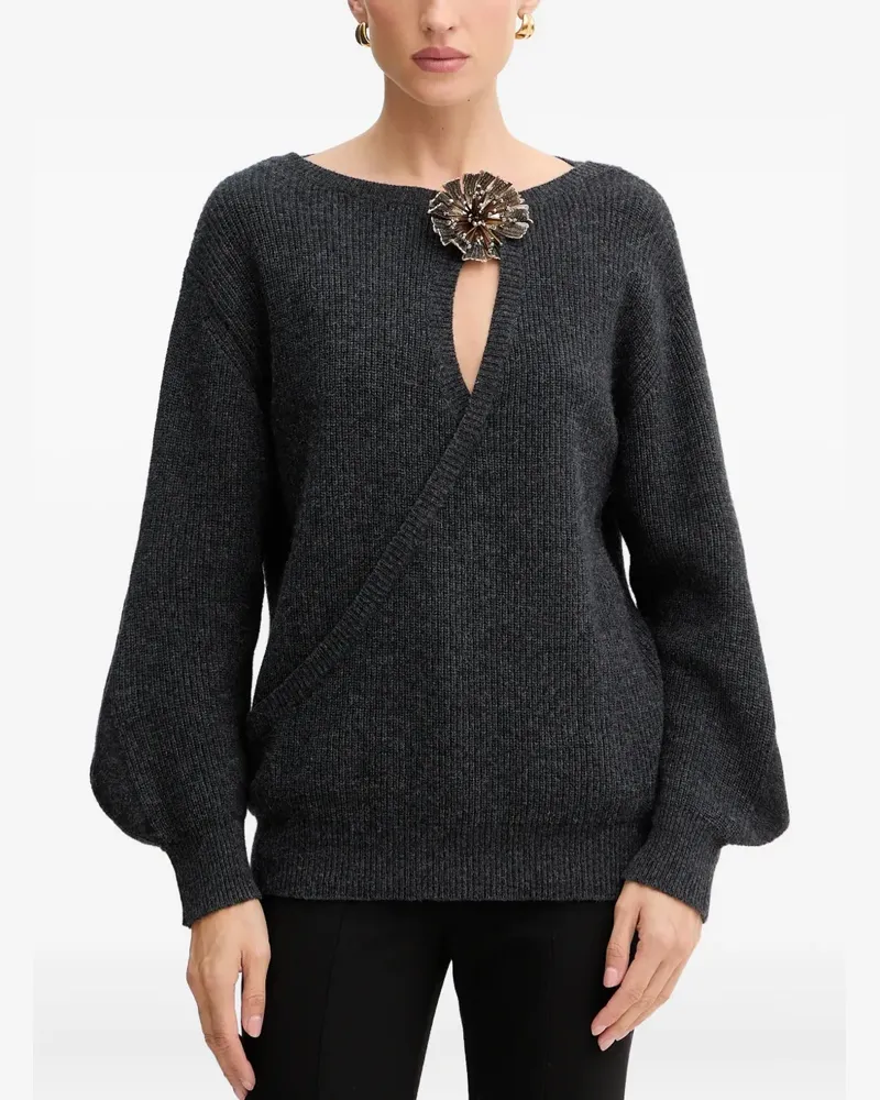 Simona Corsellini Pullover mit Applikation - Grau Grau
