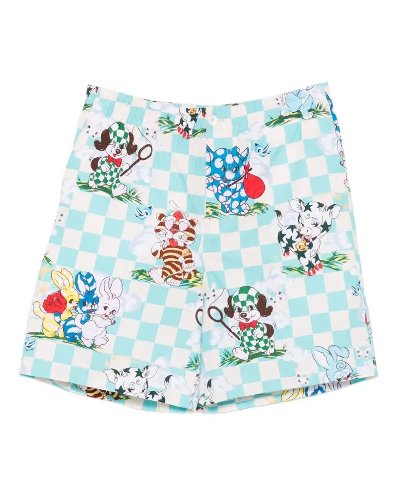 Kenzo Cartoon Shorts mit Stretchbund - Blau Blau