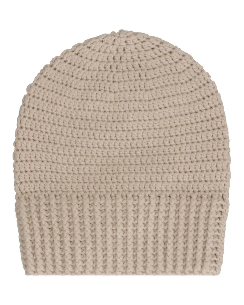 Malo Beanie aus Häkelstrick - Nude Nude