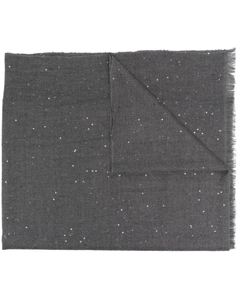 Brunello Cucinelli Schal mit Pailletten - Grau Grau